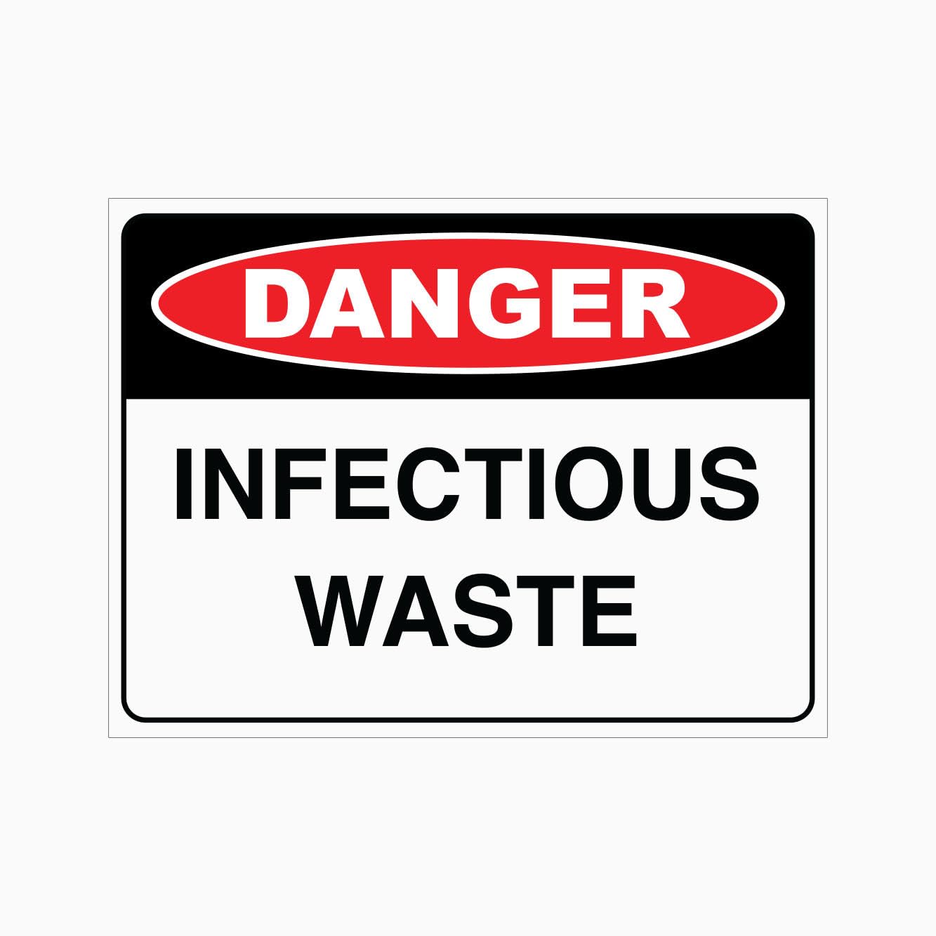 Danger Infectious Waste Sign L9670, 12x8 Inch Metal Tin Sign, Medical Waste Hazard Warning Sign