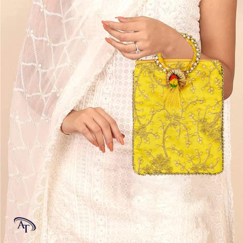 Image of Embroidered Vintage Mobile Potli Pouches for Women Pack of 30 | Bags for Return Gifts, Purse for Ladies, Shagun Mobile Bags for Home Functions