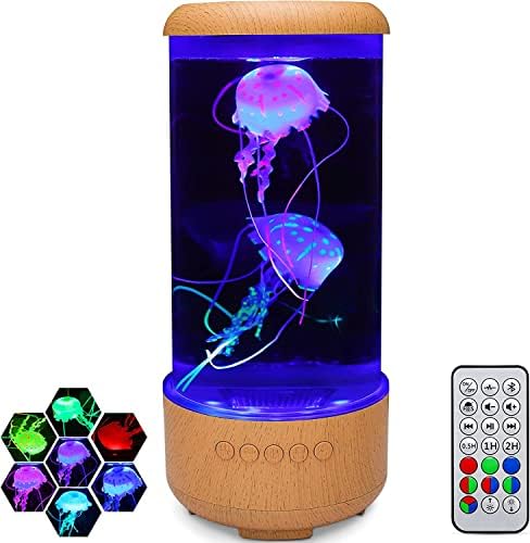 EGIFTY Jellyfish Lava Lamp Bluetooth Speaker White Noise LED Jellyfish Aquarium Light, 7-Color Changing with 5 Levels Brightness, Home Office Decoration Applicable Lava Lamps for Kids and Adults
