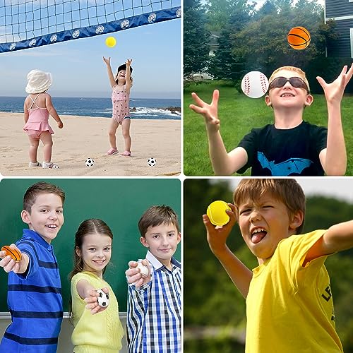 12 Stück Stressball, Mini Sportbälle, Antistressball Kinder, Enthält Fußball Basketball Tennis Baseball Stressbälle Anti Stress Geschenke für Erwachsene Kinder, Stress Angst Linderung
