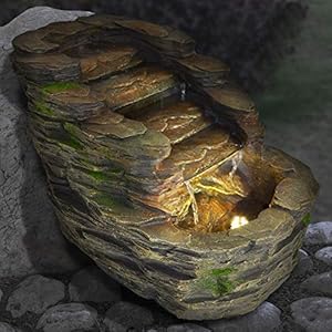 AMUR Stein-Kaskade Alpen Gartenbrunnen