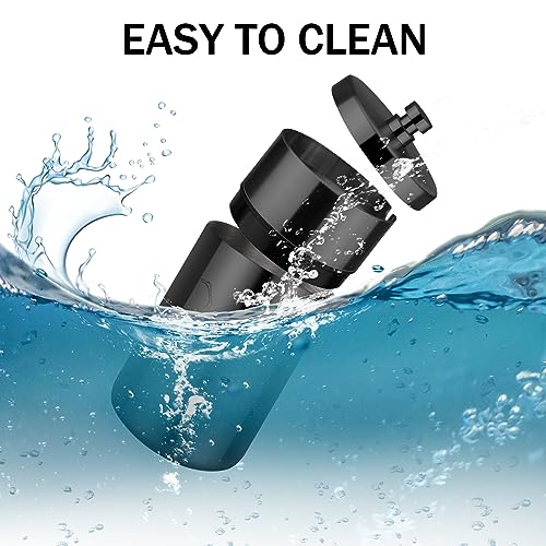 Image of Car Ashtray with Lid Smell Proof Stainless Steel Portable Ash Tray for Car Cup Holder Detachable Windproof Extinguished Cigarette Bucket for Outdoor Home Office (Black 2Pack)
