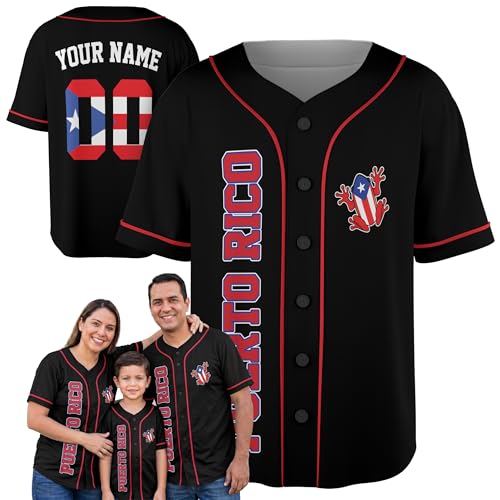 Custom Puerto Rico Baseball Jersey - Personalized Boricua Pride Shirt Name & Number - Men Women Softball Uniform Team Gifts miniatura 1