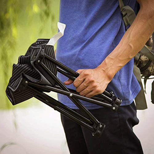 Mini Portable Folding Stool, Outdoor Folding Camping Stool, Picnic, Fishing, Travel, Hiking, Garden, Beach, Quickly-Fold Chair Oxford Cloth with Carry Bag 10” W x 10" D x 10.2" H - Thumbnail 7