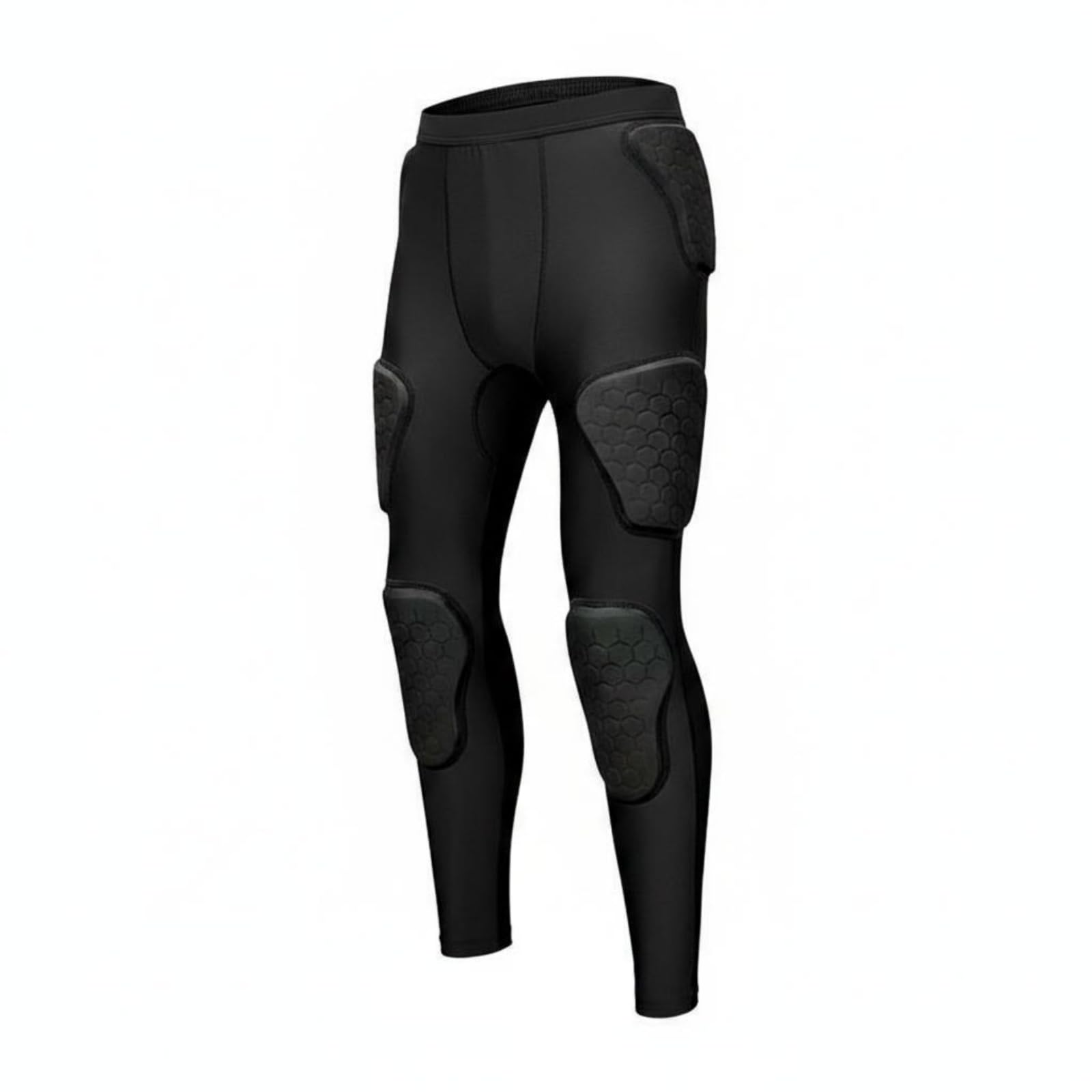 Shock Absorbing Padded Compression Pants Force-Absorbing Resistant Goalkeeper Training Pants Full Leg Protection Football Defensive Leggings Stretch Material for Adults-image-49