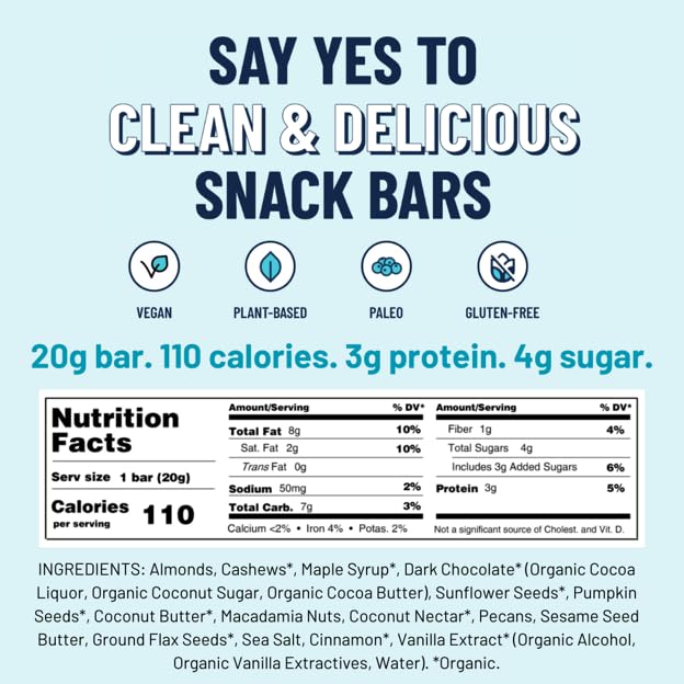 Image of YES Nut Bars - Healthy Snack Bar (Dark Chocolate Chip, Minis 60 count)