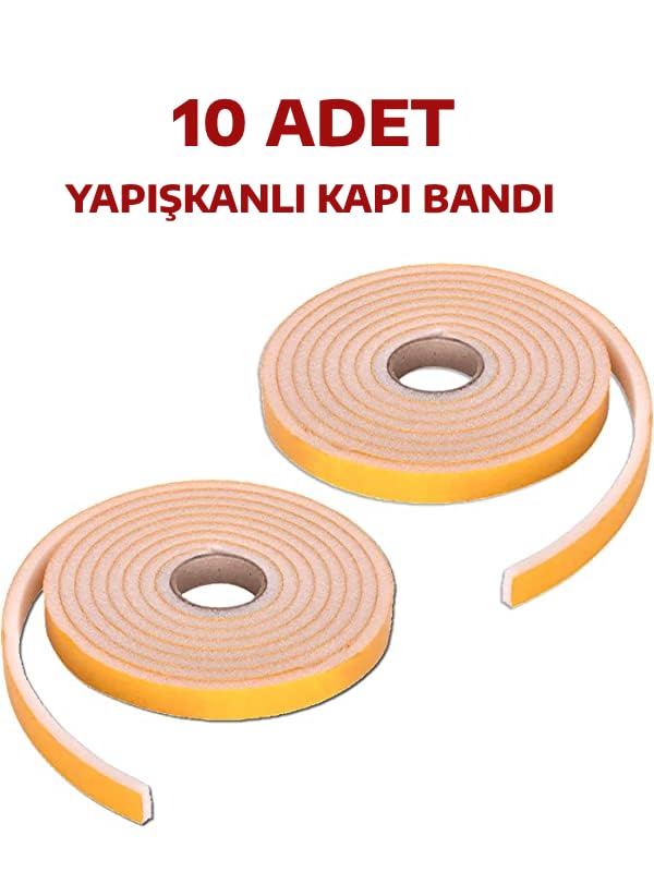 Nistabolje 10 Adet Yapışkanlı Kapı Bandı Isı Yalıtım Süngeri