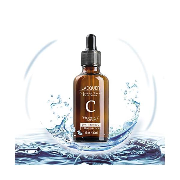 Lacquer, Vitamin C Serum for Face with Hyaluronic Acid + Vitamin E - Natural Organic Anti Wrinkles and Fine Lines Vitamin C Serum- Anti Aging Facial Skin Serum 1 fl oz, 1 Fl Oz (Pack of 1)