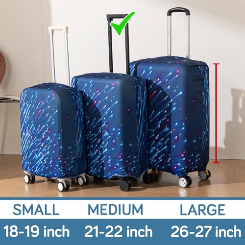 Image of HOKIPO 220gsm Durable and Washable Suitcase Covers for Trolley Suitcase, Medium (21-22inch) - Cosmic Streaks (AR-6344-D18)