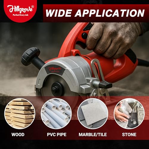 Image of Hillgrove Tile Wall Marble Tiles Wood Plywood Cutter Cutting Machine Electric 5 inch with Wheel (Red&Black)