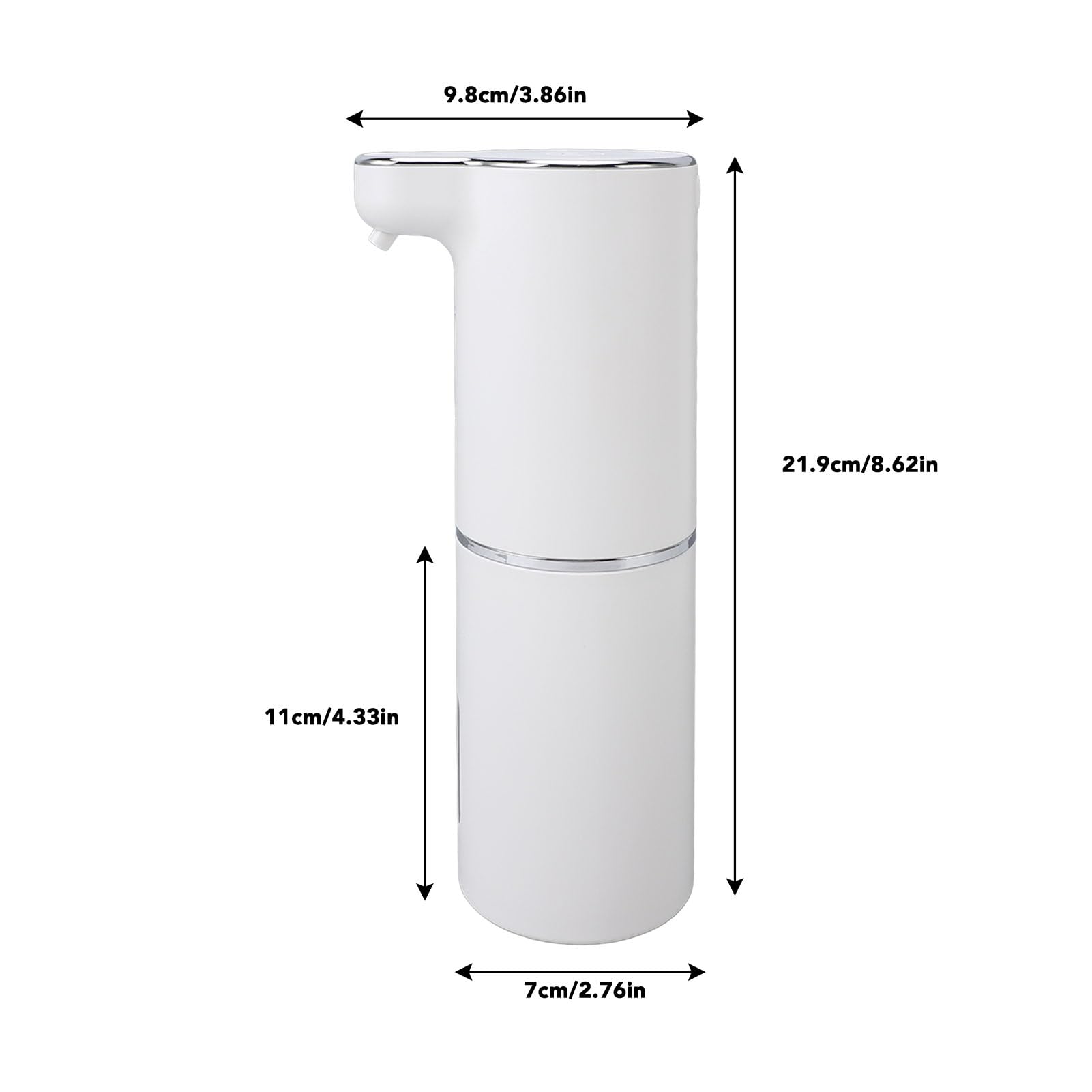 Distributore Automatico di Schiuma per Mani 10oz, Sensore a | Dispenser di sapone per le mani in schiuma ricaricabile, pompa elettrica da 300 ml, compatto per bagno, , lavandino
