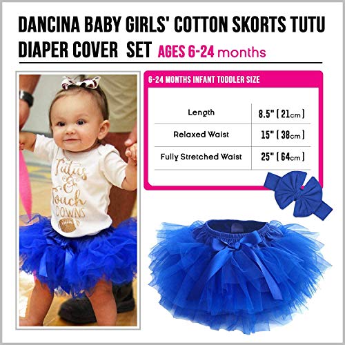 Dancina Baby Tutu Diaper Cover - Girls Cotton Skorts Headband Set Ages 6-24 mo4