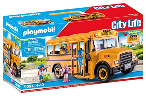 PLAYMOBIL City Life, Autobús Escolar US, a Partir de 4 años (71094) Juguete, Multicolor