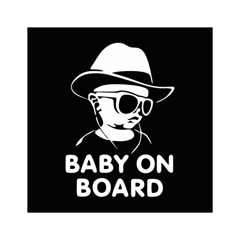 Car Sticker Drop Shipping Baby On Board Sunglasses Child Stickers and Vinyl Decals(White,16CM X 11.2CM)