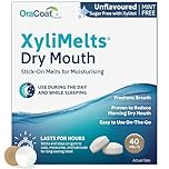 XyliMelts Dry Mouth Relief Discs Flavour Free (40 Count) – Xylitol Oral Adhering Tablets for Day or Night, Long-Lasting Dry Mouth Relief & Saliva Support