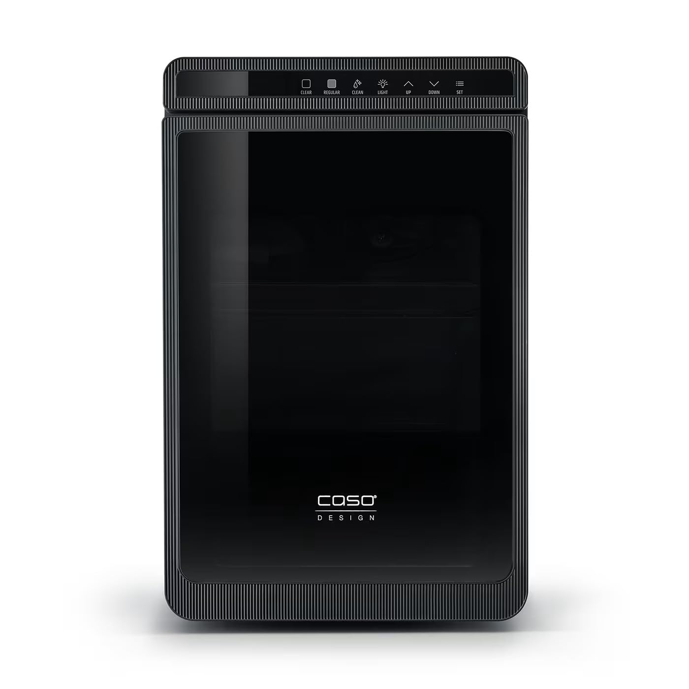 CASO Clear Ice Advanced - Máquina para hacer cubitos de hielo con compresor - Silenciosa 48 dB, cubitos de hielo transparentes y mate, 8-12 min, depósito de agua de 1,5 l, autolimpieza, negro mate
