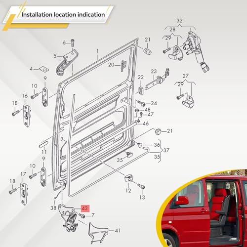 Repuesto de brazo guía de montaje y rodillo inferior derecho puerta corrediza para VW T5 6
