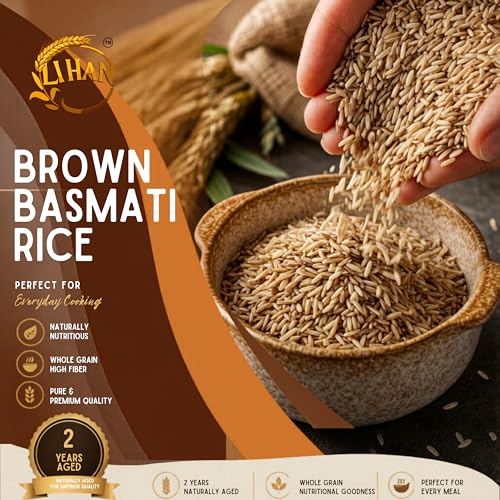Image of Lihan Brown Basmati Rice 1Kg | Unpolished Whole Grain Rice | High Fiber & Naturally Nutritious | Premium Long Grain Brown Rice