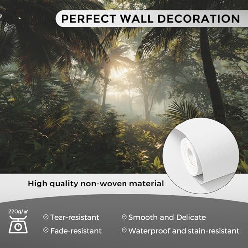 Papier peint tropical panoramique soleil pour décoration chambre salon