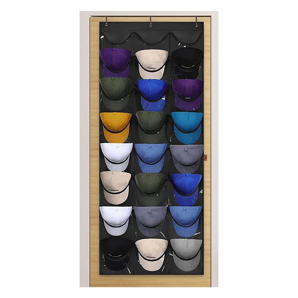 Paquete de 2 organizadores de zapatos sobre la puerta con 24 bolsillos de malla, tela no tejida negra, tamaño mediano, 164 x 69 cm, ideal para almacenamiento en armarios y entradas