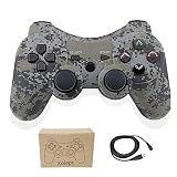 Kolopc Wireless Bluetooth Controller For PS3 Double Shock - Bundled with USB charge cord (Camouflage