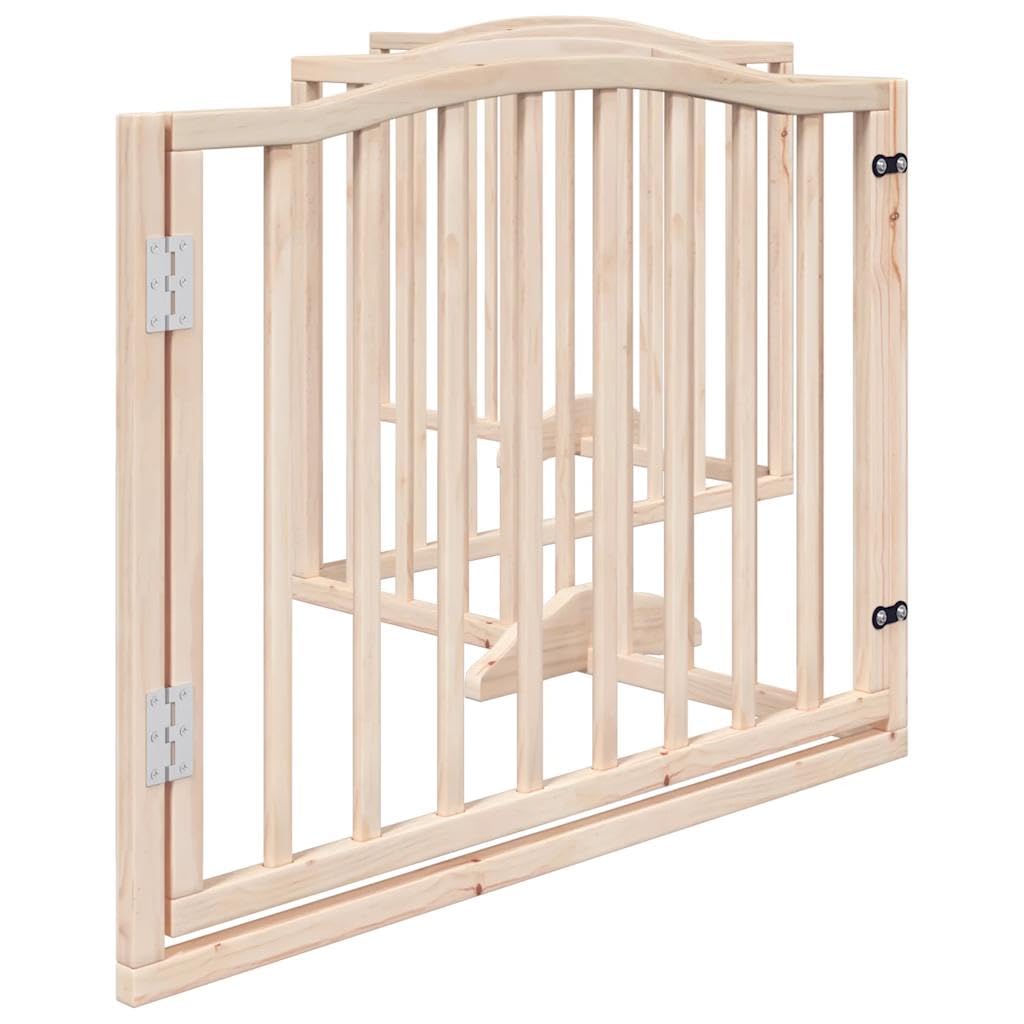 Puerta plegable para perros de madera de álamo de 320 cm con puerta, independiente, plegable, ideal como barrera, protección y seguridad para cachorros, perros, jardín, vivienda, interior y