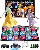 MIAROZ Dance Mat for Kids and Adults: 2-Player Electronic Dance Pad with HDMI for TV - Wireless Musical Exercise Game - Great for Party Fun & Birthday Gifts for Girls & Boys Ages 6+