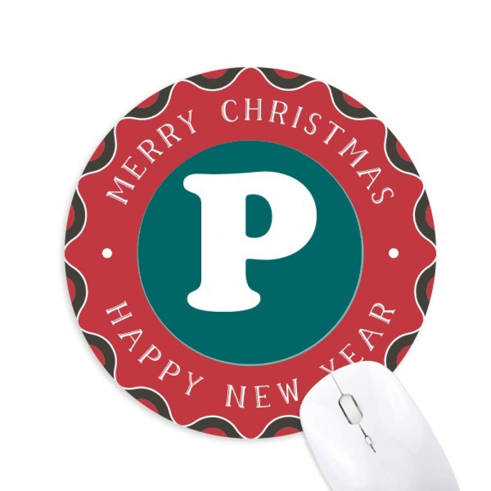 Botswana Currency Symbol Pula BWP Mouse Pad Merry Christmas Round Rubber