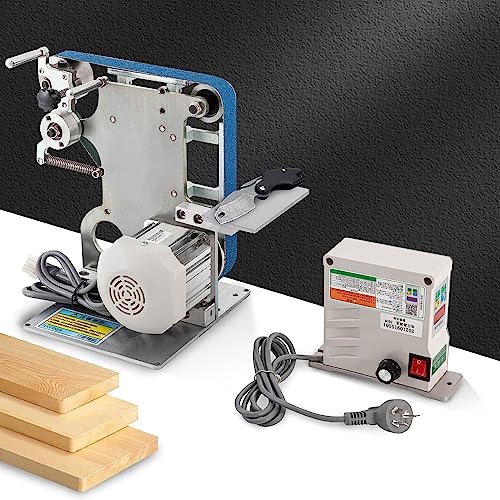 ブラシレスモーター付き550Wベルトサンダー、1x30インチ多機能電動ベンチグラインダー垂直水平ポリッシャーシャープナーベルトマシン、家庭用ブラシレスベルトマシン