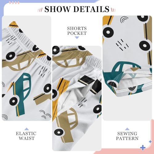 Cartoon Cars Hand Drawn Boys Pants for Kids Jogger Pants with Pockets S-XL4