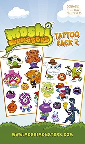 Official Moshi Monsters Temporary Tattoos - Pack 2 (tatuajes temporales)