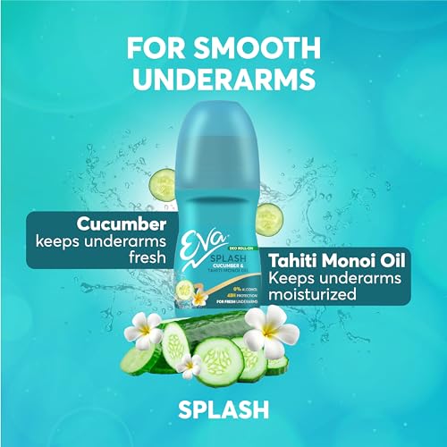Image of Eva Splash Underarm Deo Rollon |For Fresh Underarms, 50Ml & Eva Purse Perfume Aura |Floral | 18 Ml Combo Pack