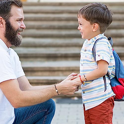 FUNGOS First Day of School Bracelets Back to School Gift Mother and Daughter Bracelets Set Mommy and Me Back to School Bracelet Heart Bracelets, Separation Anxiety Present3