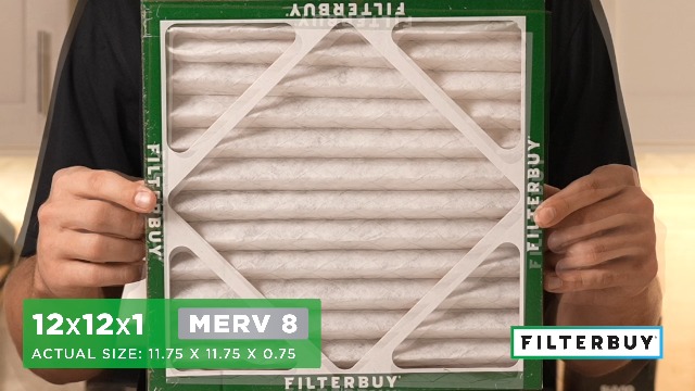 Filterbuy 12x16x1 Air Filter MERV 8 Essential Dust & Allergy Defense (4-Pack), Electrostatic Pleated HVAC AC Furnace Filters Replacement, Made In USA (Actual Size: 11.50 X 15.50 X 0.75 - View #2