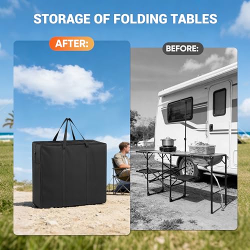 Folding Camping Kitchen Table Storage Bag for GCI Outdoor - 600D Waterproof Cook Station Carry Bag for Folding Picnic/Camp Tables with Durable Zipper, Foldable Table Carry Cover, 35 L x 6" W x 22" H - Image 5