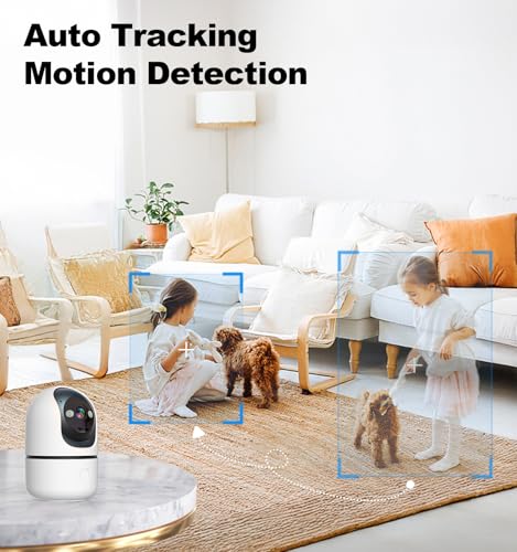 Image of Gyliziex Indoor Security Camera 2 Packs, 2K 5G WiFi Baby /Pet /Dog /Nanny Cameras for Home Security, 360 PTZ Security Cameras with US Servers Phone App, 911 One-Tap Call,AI Smart Detection