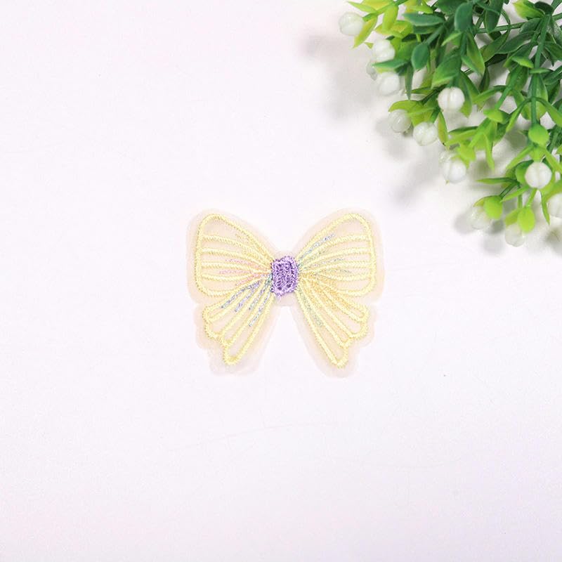 Parches de Bordado 30 Parches de Ganchillo pequeños Mariposa 4,7 x cm, Bordados for Planchar, Apliques Chinos for Ropa, for Coser en Vaqueros y Chaquetas(White)