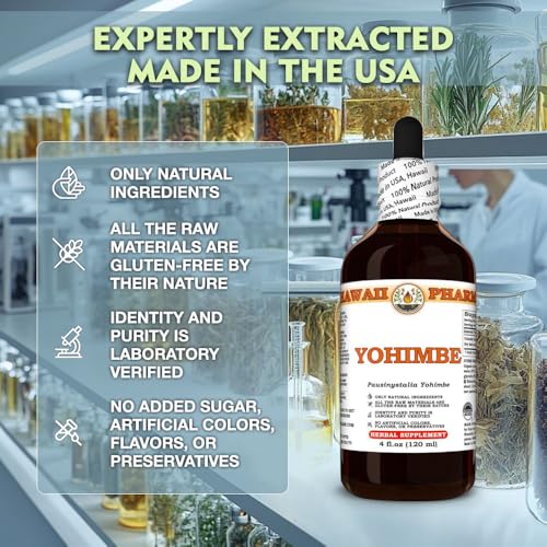 yohimbe pausinystalia yohimbe dry bark tincture made in hawaii all natural vegan pure liquid extract - 2 floz