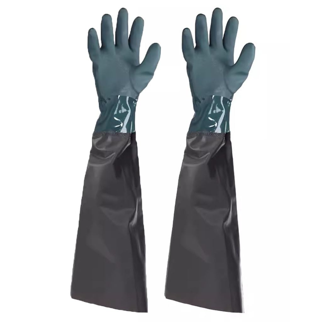 Guantes de Pesca Guantes de Pesca de 64 cm de Largo, Impermeables, Resistentes al Aceite, Antideslizantes y Resistentes al Desgaste (Color : Green, Size : 5pcs)