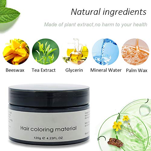 Permotary Hair Color Wax Styling Cream Mud, Temporary Hair Dye Wax Great For Party, Cosplay, Halloween,Fancy Dress, 4.23 Oz (Black) #TOP3