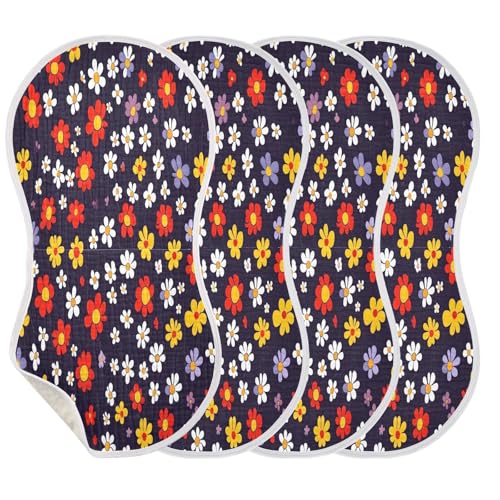 Flowers Burp Cloths Cotton Baby Washcloths,Large 22x11in Burping Cloth Absorbent and Soft for Newborn Baby Boys and Girls,1 Pack3