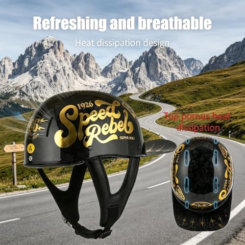 Casco jet homologado ECE 22.06 calota ABS Rebel retro 6