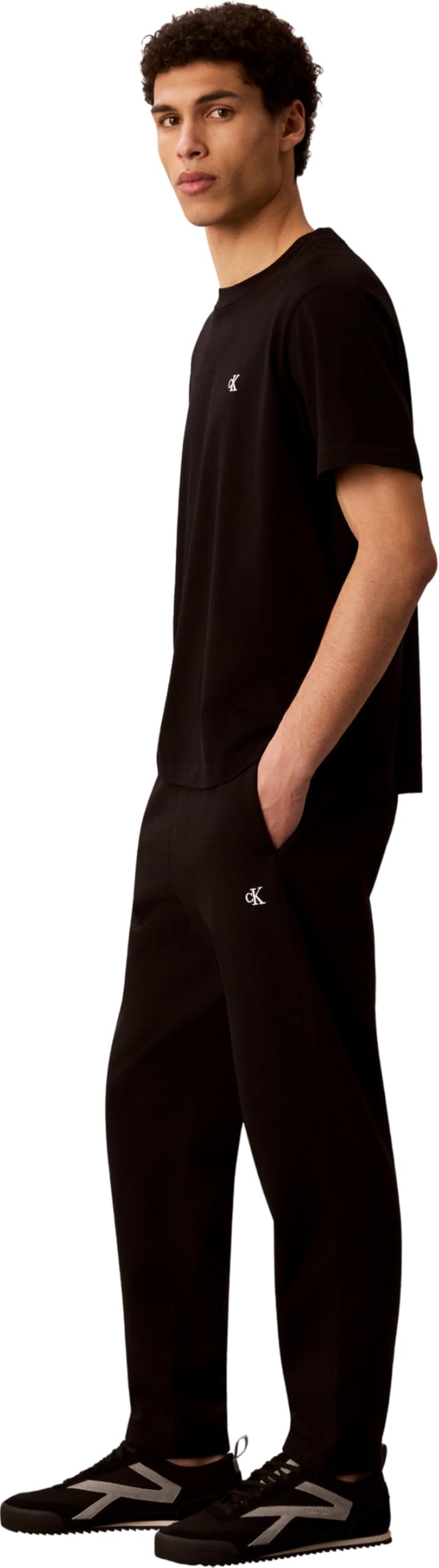 Calvin Klein Pantalón de chándal Hombre Terry Monogram con Bolsillo Trasero