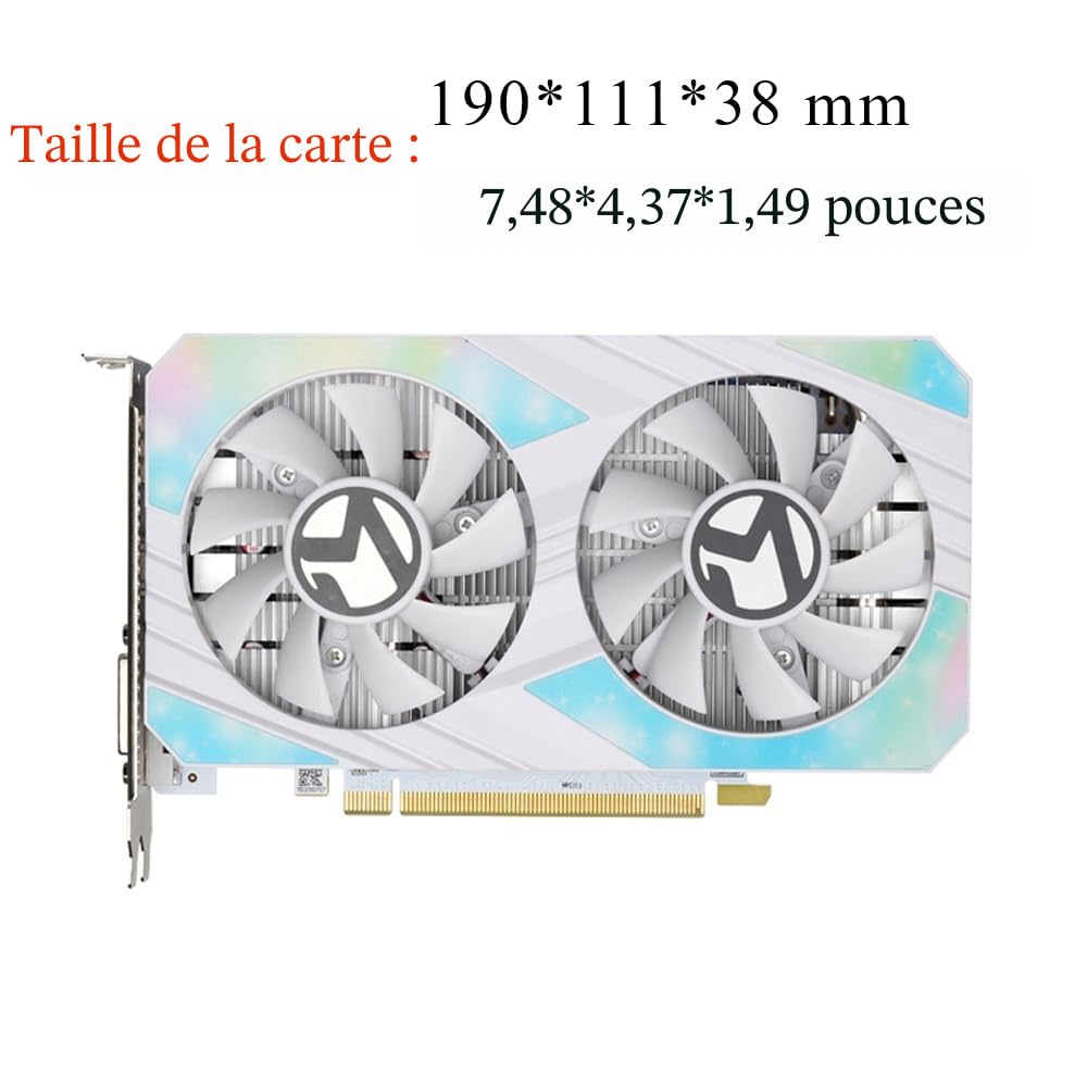 Maxsun AMD Radeon RX 580 8GB GDDR5 2048SP 256 Bits Carte Graphique Gaming DirectX 12 4K DVI HDMI DisplayPort Blanc