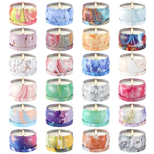 WPONSZU Scented Candles Gifts Set 24 Pack Soy Wax Travel Tin Jar Candles for Home 2.5 OZ jar Candles...