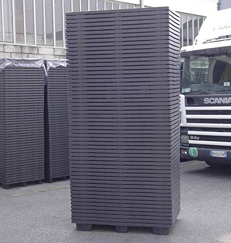 Palette de banque 100 x 120 cm en polypropylène écologique recyclé, fabriquée en Italie, charge statique kg 800 cm, charge dynamique 500 kg