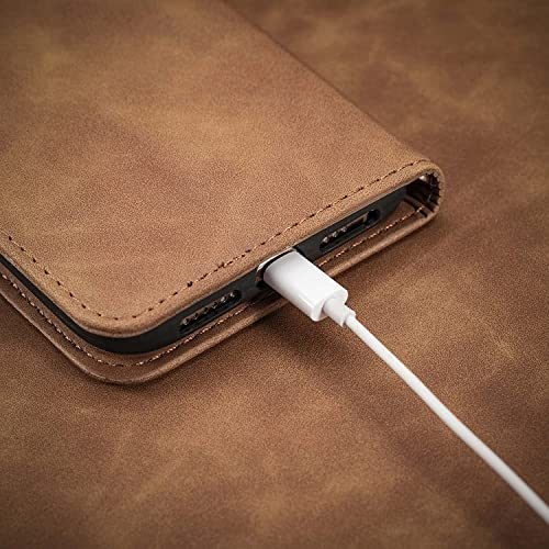 Étui portefeuille iPhone 13 Pro Max cuir magnétique gris RFID - 7