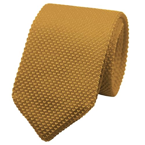 Image of Mantieqingway Pointed Knit Ties for Men Pure Color 2.76'' Skinny Neck Tie Formal Business Knitted Tie for Daily Wedding Party
