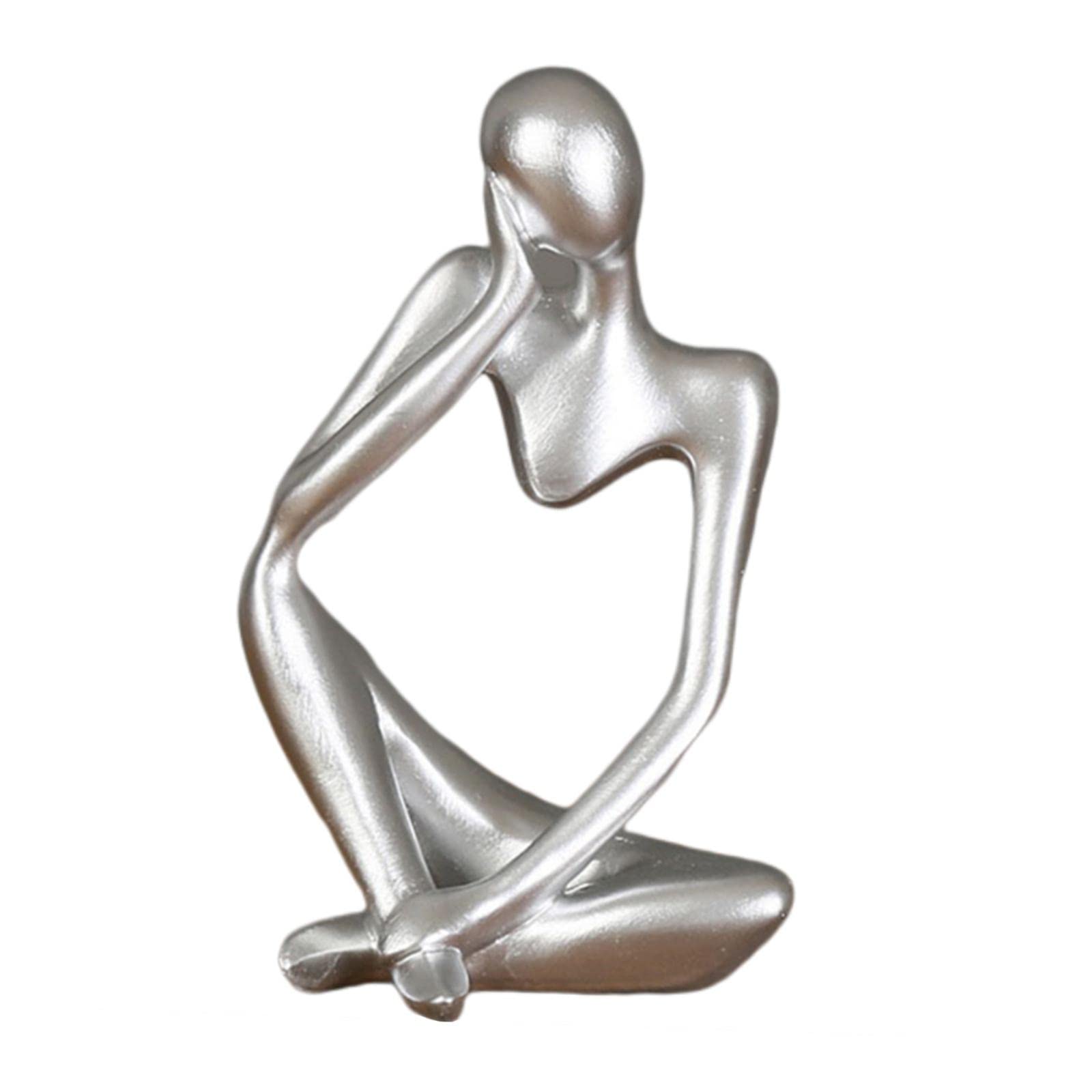 Fenteer Abstract Thinker Sculpture Creative Resin Crafts Moder Statue Figurine Characters Thinking People Crafts Ornaments, Left