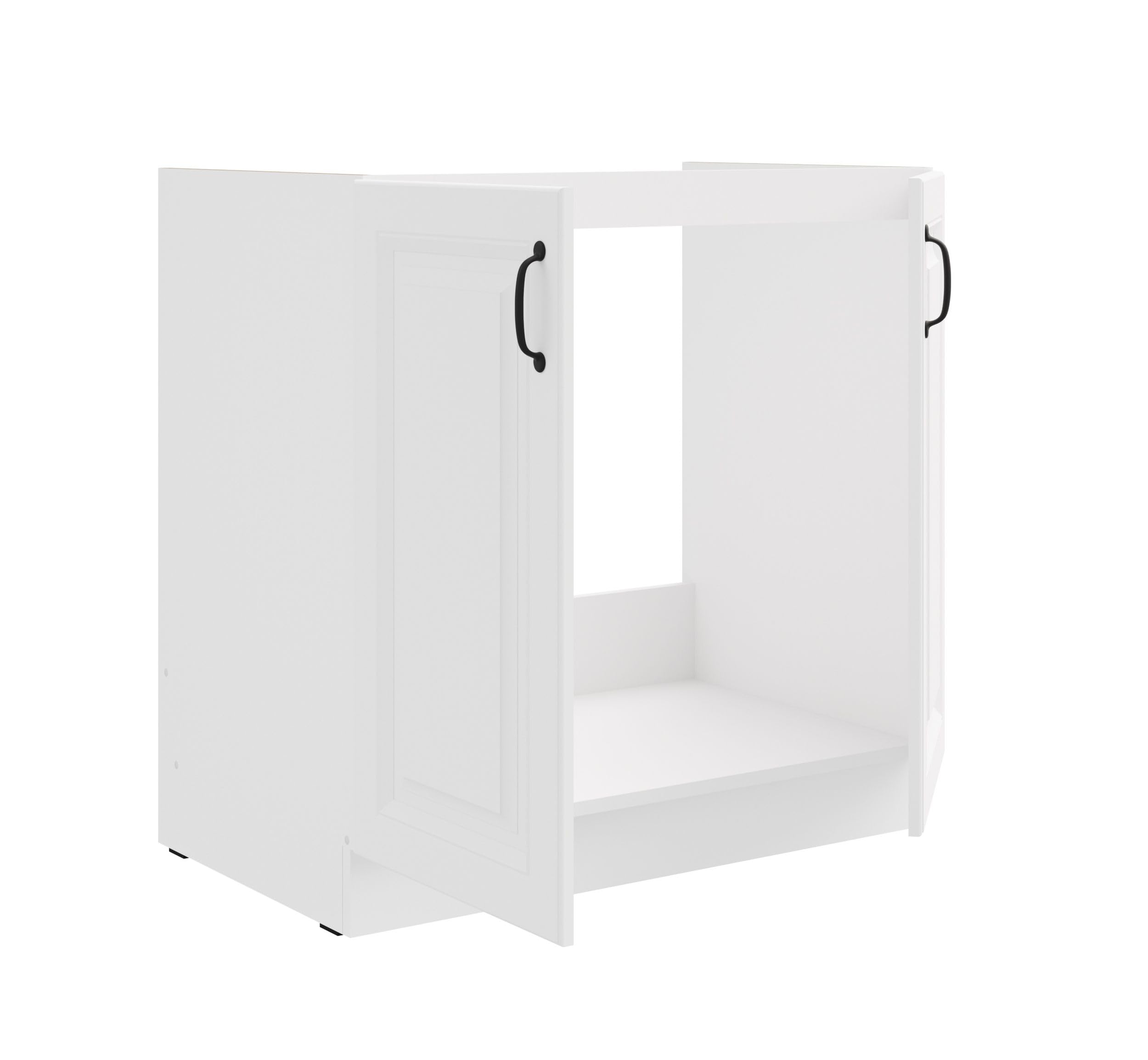 Spülenschrank 80 cm Stilo Weiss Küchenzeile Küchenblock Küche Einbauküche